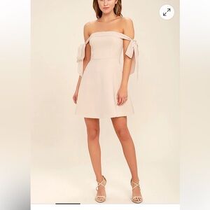 Keepsake Another World Beige Off-the-Shoulder
Dress